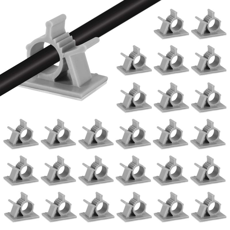 MAVEEK ケーブルクリップ 4階段調節可能 コードクリップ ケーブルホルダー コードフック ケーブル収納 ..