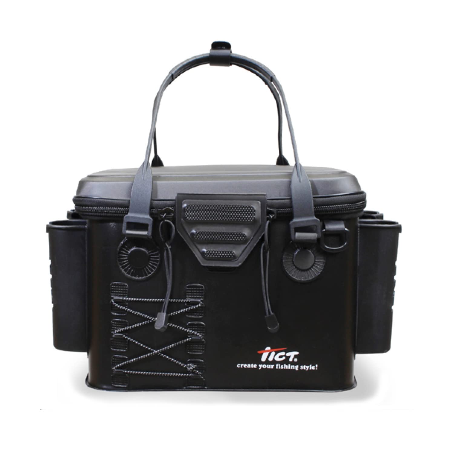 ・カラー:ブラック ・サイズ:外寸W45×D26×H26cm ・サイズ:内寸W31×D22×H22cm ・ロッドホルダー:4つ ・付属品:小物整理用インナーケース