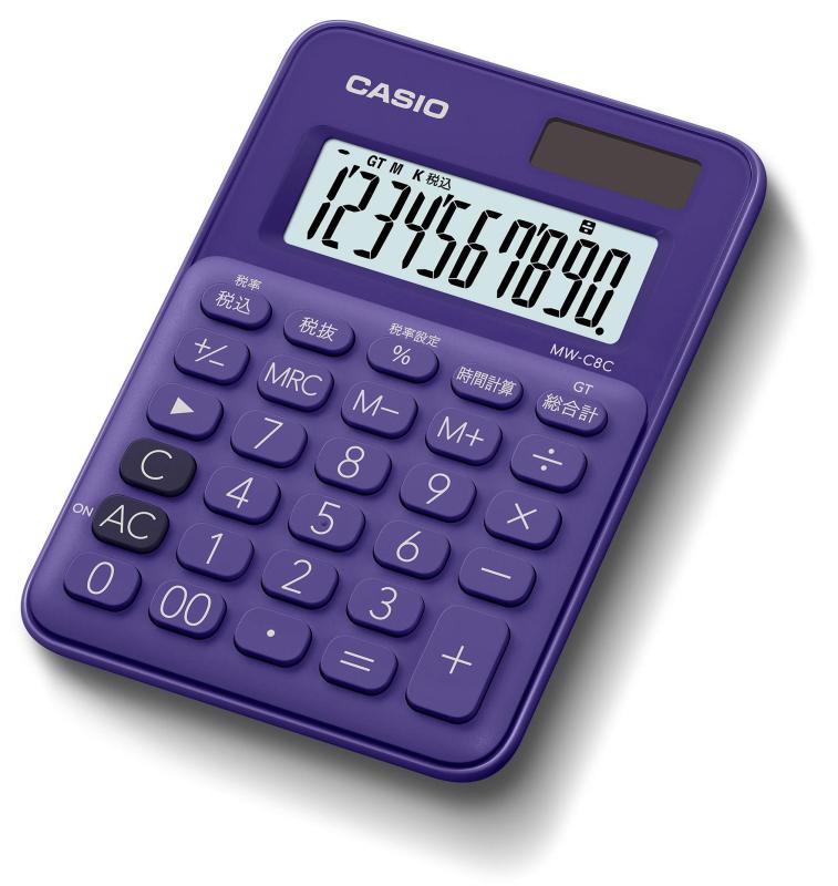 Rakuten - カシオ計算機 ミニジャスト型カラフル電卓(10桁) MW-C8C