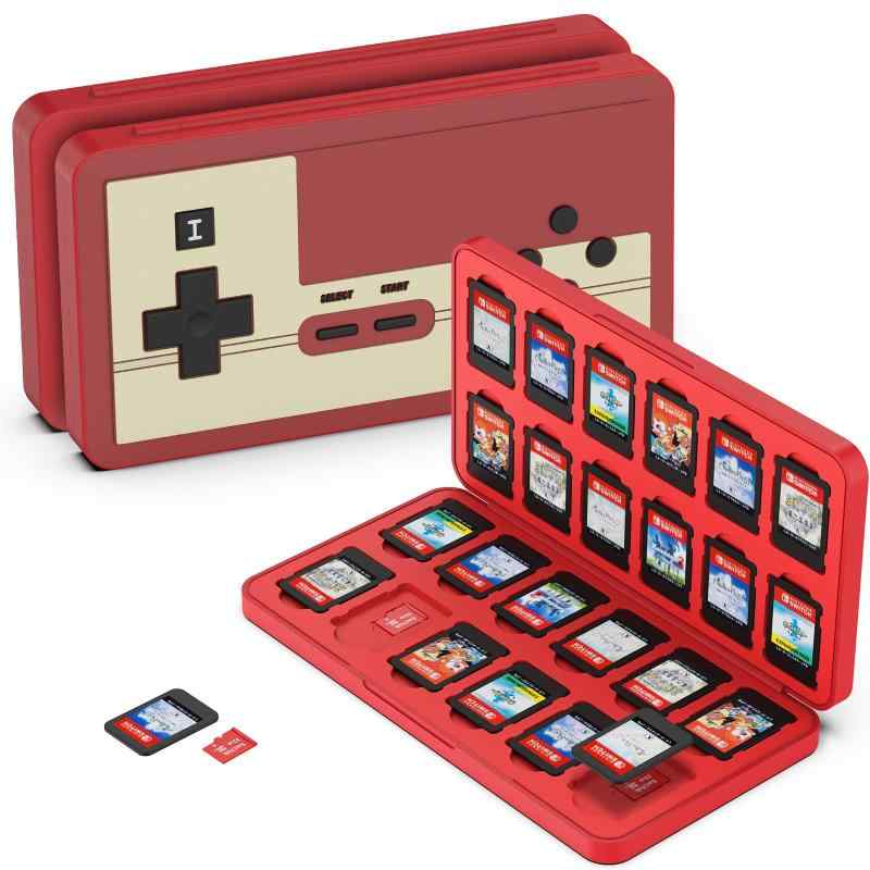 GeeRic 24枚 ゲームカード 収納ボックス スイッチ 対応 ソフトケース 24枚Micro SD メモリーカード 収納可 Switch/Switch Lite/Switch OLED モデル対応 コンパクト 薄型 軽量 防塵 持ち運 傷つき防止