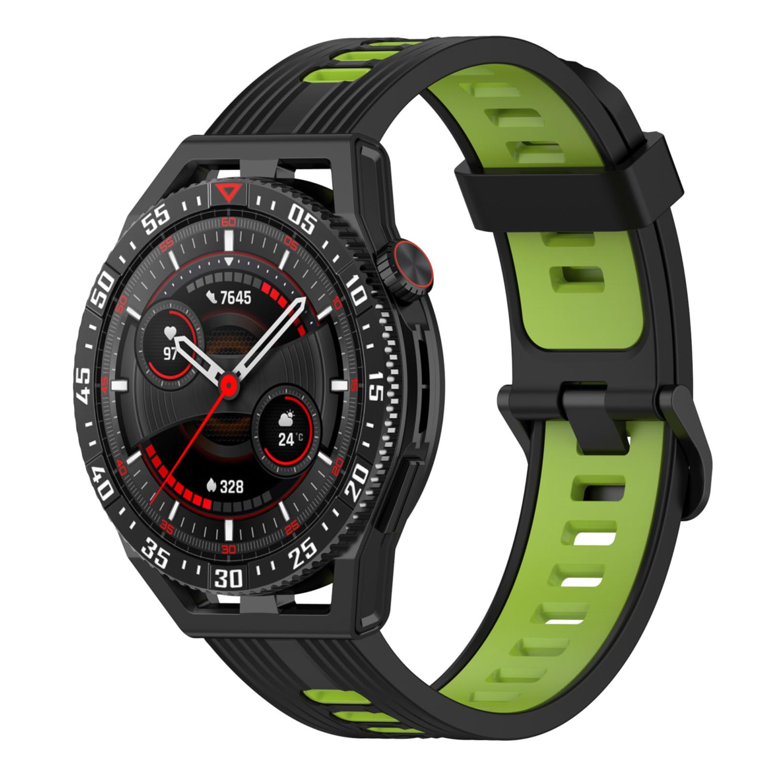 ・対応機種:Huawei Watch GT3 SE ・ストラップの長さ:117mm/89mm ・素材:ソフトシリコン ・バンド幅:22mm ・カラー:4色セット ・機能:穴あきデザイン(通気性向上)
