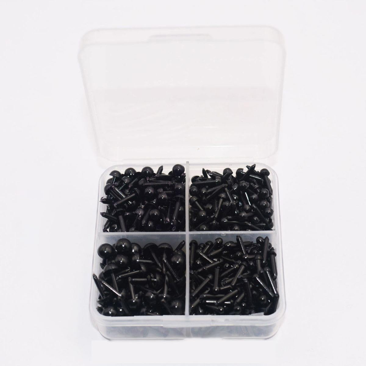 ・入数:約616個 (3mm/約220個、4mm/約180個、5mm/約124個、6mm/約92個) ・サイズ:3mm、4mm、5mm、6mm ・素材:プラスチック ・仕様:差込み式、収納ケース付き