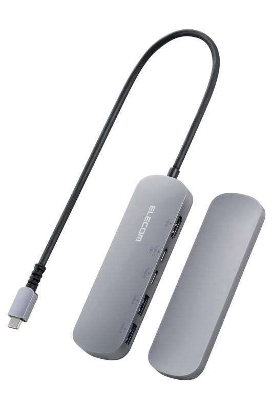 DELL - エレコム USB Type-C ハブ ドッキングステーション 5-in-1 固定用スタンド付 PD対応 100W USB3.1 Gen1×2ポート HDMI×1ポート USB-C×2 シルバー DST-C19SV/EC