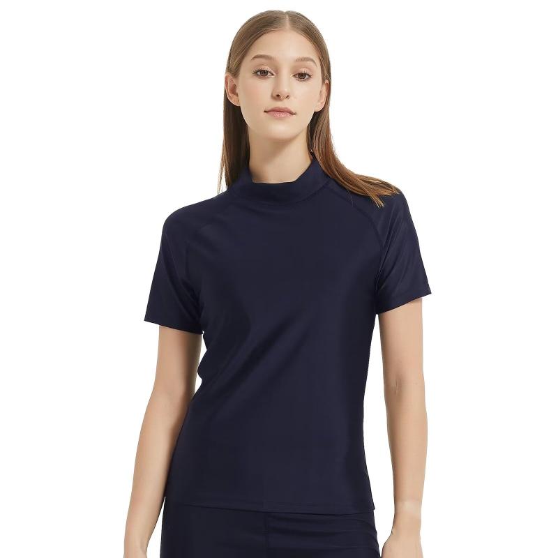 [Guooolex] ラッシュガード レディース 半袖 ラッシュガードシャツ 水着 ハイネック 冷感 水陸両用 ス..