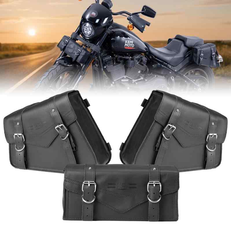 KEMIMOTO バイク サイドバッグ バイクバッグ 30L 大容量 左右セット 汎用 防水 バイクバック オートバイ ブラック 適格請求書発行可
