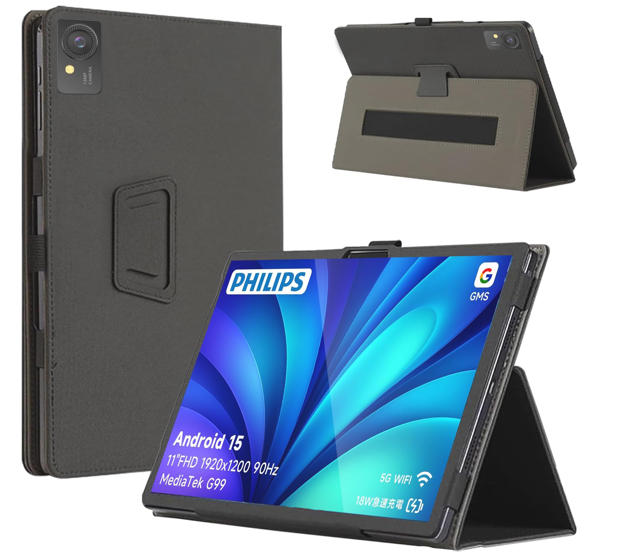 ・対応機種:PHILIPS T8015 ・素材:外部/上質PU、内部/マイクロファイバー ・機能:スタンド機能(角度調整可能) ・構造:全面保護型、磁気吸着