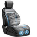 クールシート 車 2025夏 【無段階風量調整 DC12V/24V対応】 32個通気穴 カーシート 車シートカバー 大型強力ファン2個装備 首元・腰・背中・お尻の汗蒸れ 快適 強力送風 柔らかい 通気性