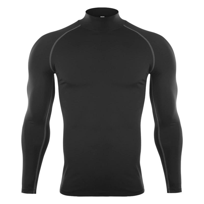 Barifall コンプレッションウェア メンズ 長袖 ハイネック インナー スポーツ シャツ パワーストレッチ アンダーウェア[吸汗 速乾 通気 冷感 ]