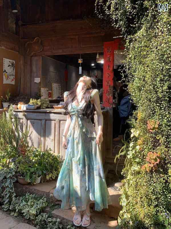 ワンピース レディース サマードレス 花柄プリント キャミソールタイプ マキシ丈 ...