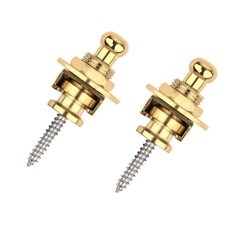 LEAUNGYOO ギター ストラップピン ギターストラップロックピン ロック式ストラップピン ロックピン エレキギタ 滑り止め ワンタッチ 着脱 落下防止 金属製 2個セット