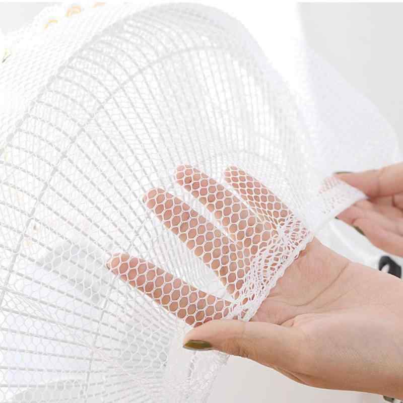 ファン安全カバー、2点セット、直径40-45 cm、背面を覆うファンカバー、紐付き固定、安全ファンカバー、赤ちゃん、子供、指挟み防止、手洗い可能再使用可能（ホワイト） ﻿