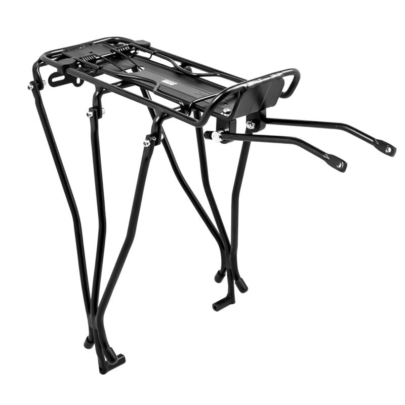 GORIX(ゴリックス) リアキャリア 自転車荷台キャリア 軽量 耐久性あり アルミ 26インチ バネ 自転車 荷台 キャリア (GRR933) 荷物ラック 自転車キャリア 自転車リアキャリア 簡単取付け【商品内容】リアキャリア、説明書(工具は付属していません)【荷台サイズ】：長さ34×幅14cm、高さ最大38cm【材質】：アルミニウム合金【最大耐荷】：約25kg【耐久性・軽量】軽量性、強度、耐食性に優れるアルミ素材を採用。また通常の塗装に比べ軽量性、耐久性に優れるアノダイズド(アルマイト)塗装を採用し さらに強化。【超耐荷重】最大耐荷重約25kg重い荷物を積むことが可能。自転車通勤や自転車通学に最適です。ツーリングで荷物が増えても安心【バネ】リアキャリアについているバネは、ちょっとした物を挟んで荷物を固定するときに便利。【簡単装着】日本語説明書入りで装着は簡単に行えます。装着に必要なダボ穴等をご購入前にご確認お願いします。自転車荷台、自転車用リアキャリアを装着して荷物を沢山自転車に積載できる 自転車通勤・通学やツーリング、旅行、お買物に最適なリアキャリアです。キャリアを付ける事で背中に汗を掻いて不快な思いをしたり、長時間背負い体に負担を掛ける事も無くなります。 背面には台座があるのでライトなど取り付ける事も可能です。 シートステー上部にダボ穴のない自転車でも装着できるフォークセンターブラケット付属。リアエンドのダボ穴と2点で固定します。