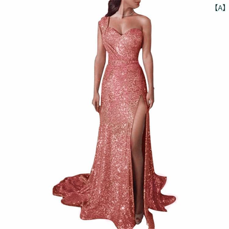 ワンピース レディース ドレス ロング丈 ホルターネック スリット入り パーティー...