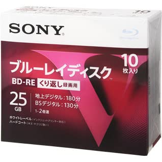 ・規格:BD-RE ・倍速:2倍速 ・層:1層 ・入数:10枚