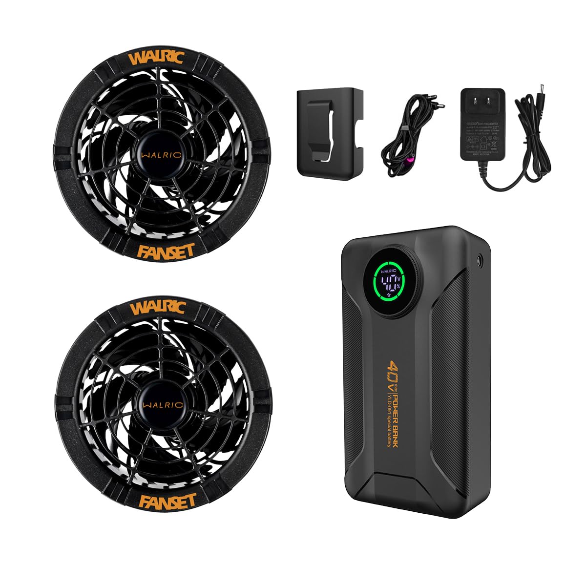 ・出力電圧:40V ・最大風量:219L/S ・バッテリー容量:30000mAh ・風量調節:5段階 ・対応服穴径:90mm