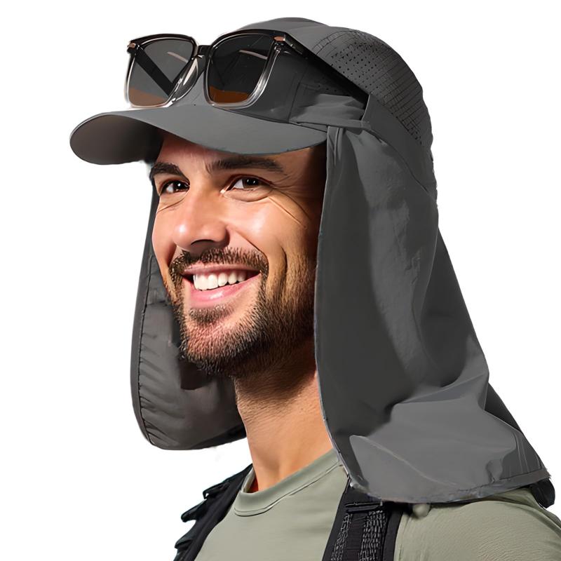 [TOP-EX] 大きいサイズ キャップ 日よけ帽子 UVカット 紫外線対策 取り外し可能ネックカバー スポーツ帽子 男女兼用 アウトドア 野球帽 春夏秋 軽量 折りたたみ可能 メッシュ 通気性