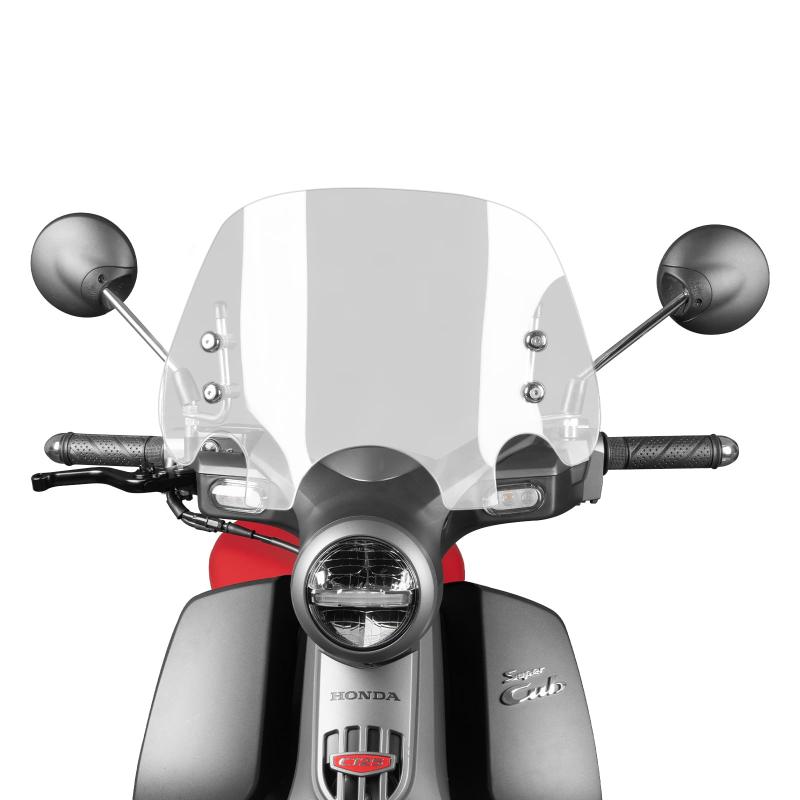 Entrotech リトルカブ スーパーカブ ウインドシールド フロントグラス 風防 バイク クリア スモーク オートバイ用 風防 バイクフロントガラス オートバイ 延長式 日本語説明書付き