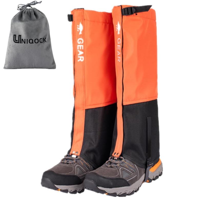 UNIQOCK ゲイター 「通気・100％防水」 登山 スパッツ ロングゲイター 高耐久性 レッグカバー 軽量 トレッキング アウトドア バイク 男女兼用 収納袋付き 泥除け 砂よけ 雨雪悪天候対策