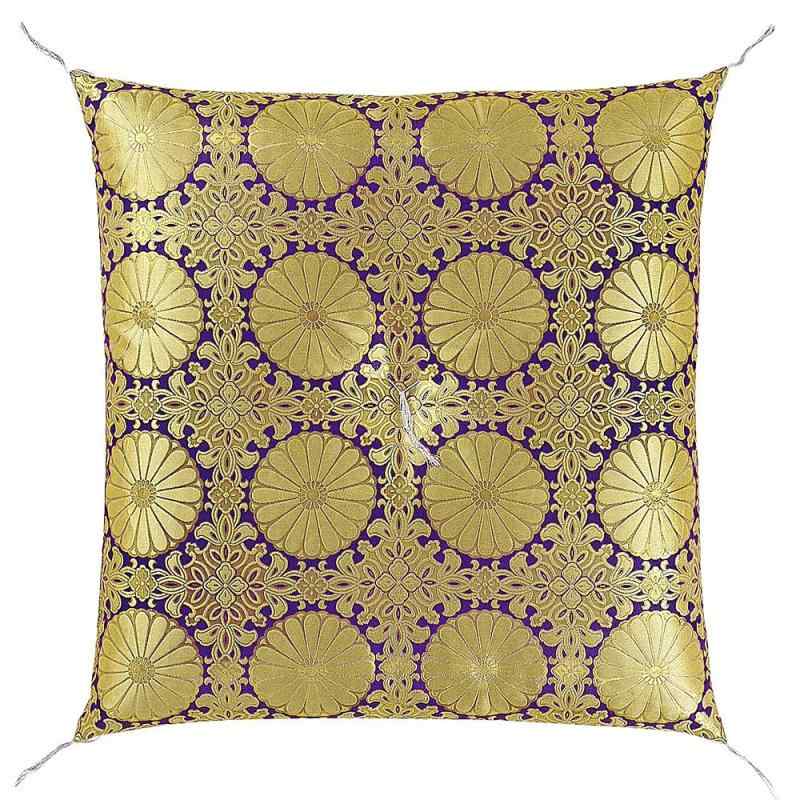 仏壇屋 滝田商店 御前座布団(仏前座布団) 茶胴四釜 紫法事 法要 仏壇 仏事 お盆 お寺用 金襴 座布団 お..