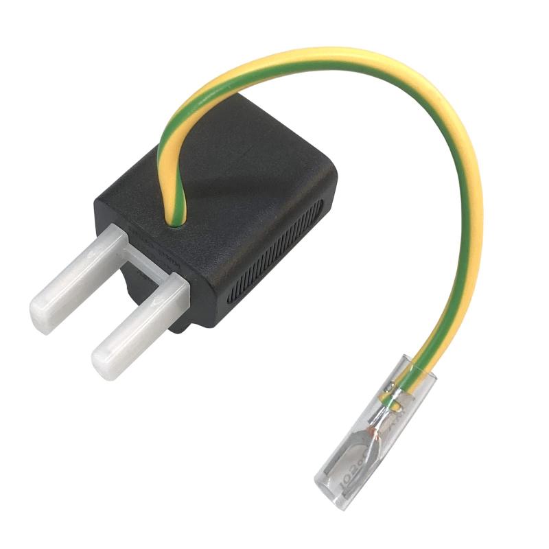 F-Factory コンセント タップ 3P - 2P 電源変換アダプタ アースコード付きコンセント ブラック 変換アダプタ