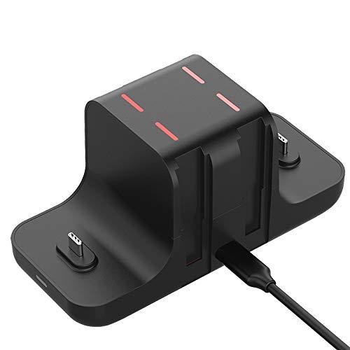 Joy-Con用充電スタンド 6-in-1同時 Nintendo Switch用 一体型 取り付け簡単 ニンテンドー スイッチ ジョイコン対応 充電ホルダ 充電指示LEDランプ付き ブラック