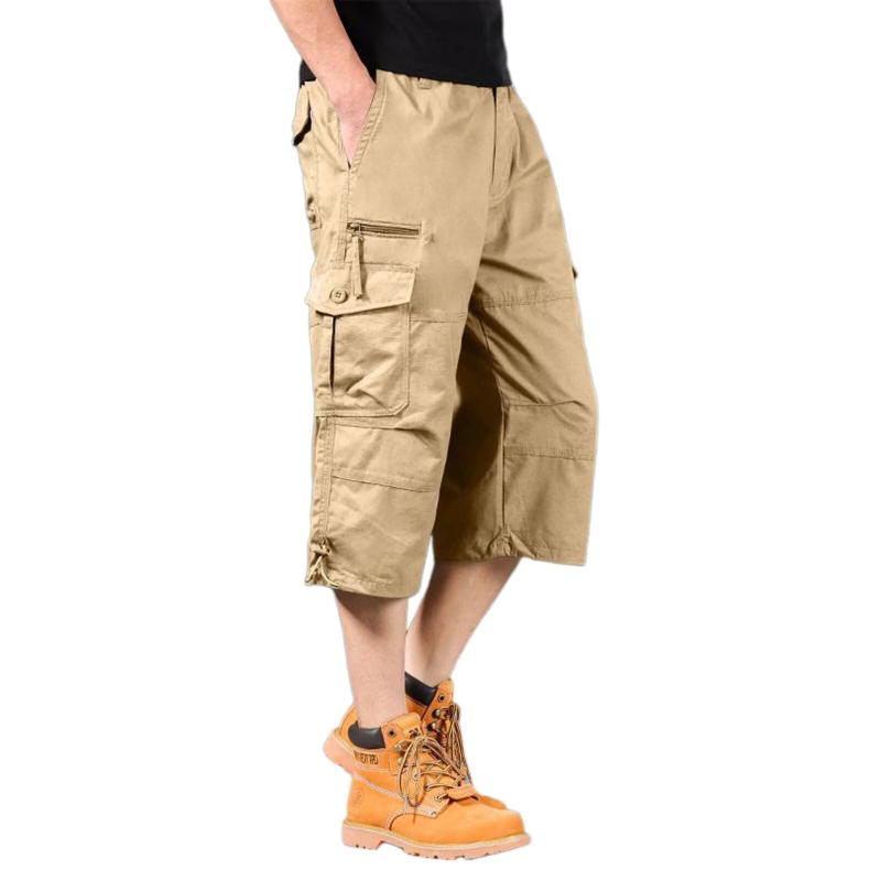 カーゴパンツ 7分丈 メンズ 大きいサイズ 40-110kg 綿 M-5XL 夏 秋 無地 ショートパンツ