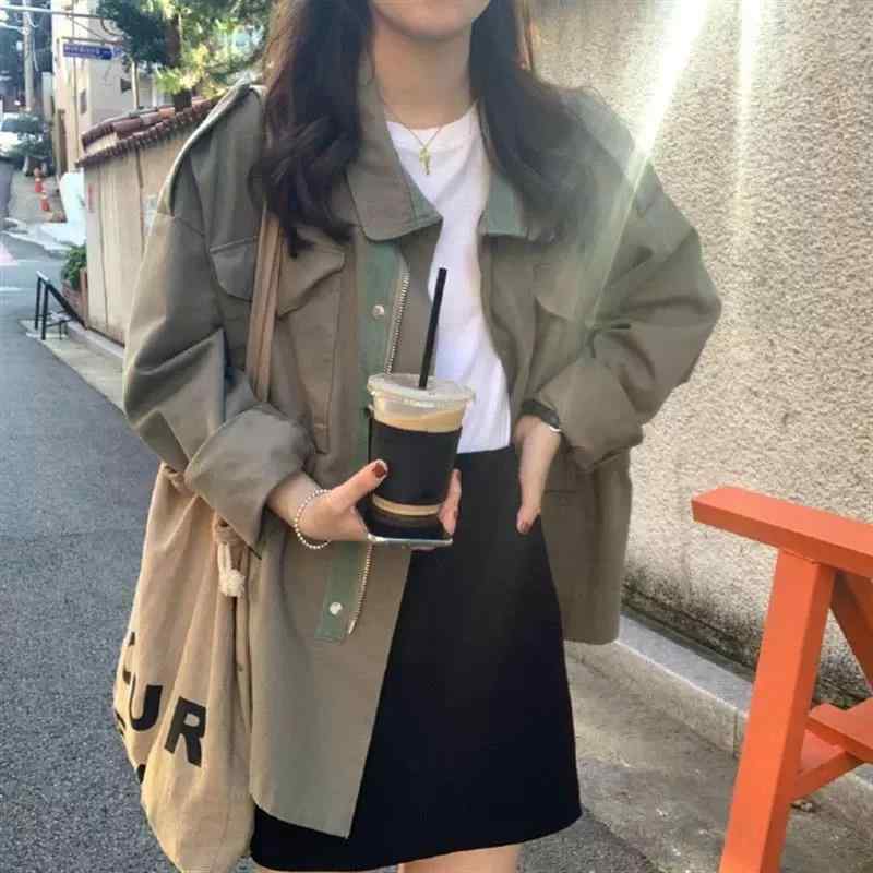 モッズコート レディース グリーン ミリタリージャケット ロング丈 ライトアウター...