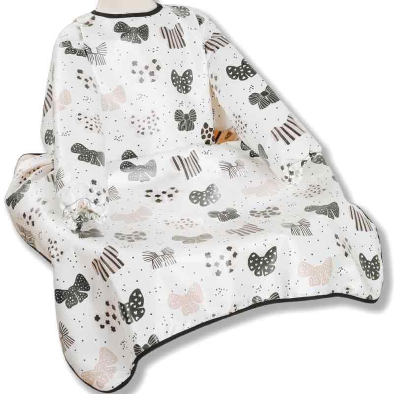 Rakuten - [スリーマッシュルーム] お食事エプロン 長袖 テーブルクロスー体型 離乳食エプロン ベビーチェア エプロン 子供 赤ちゃん 防水 軽量 名前入 お出かけ 汚いにくい 洗いやすいと乾きやすい