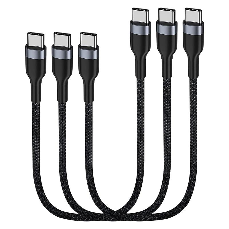 USBC-USBCケーブル30cm 3本, PD 60W 0.3m タイプC急速充電コードGalaxy S21 / S21 + / S20 + Ultra Note 20、Pixel 4/3 XL、MacBook Air iPad Pro2020と互換性