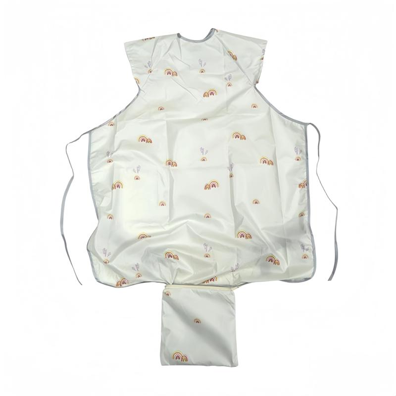 [VNGOLERRY] お食事エプロン 離乳食エプロン 防水 テーブルクロス一体型エプロン ロング お食事スタイ ベビー テーブルまで覆える 子供 赤ちゃん 離乳食 食べこぼし 保育園 長袖 半袖 洗える