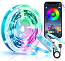 IKERY LEDテープライトUSB RGB スマホアプリ制御 調光調色 音楽連動 タイマーモード 間接照明 おしゃれ ledテープ PC/TVゲームルーム 部屋 クリスマス 祭り装飾LED 屋内用非防水テープライト