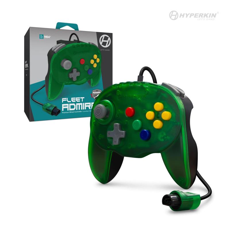 N64® 有線コントローラ オリジナルポート ハイパキン フリートアドミラル Hyperkin Fleet Admiral N64 Wired Controller