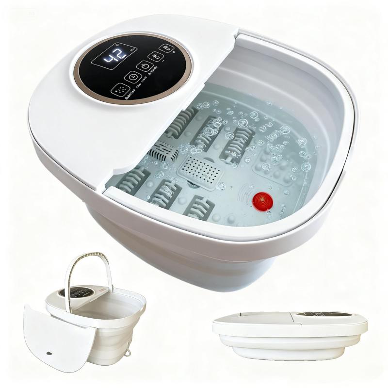 Rozeta 折りたたみフットバス 足湯器 保温・加熱機能付き リモコン操作 35～48℃温度調節 タイマー自動 停止（10～60分） 6つのローラー＆軽石付き...