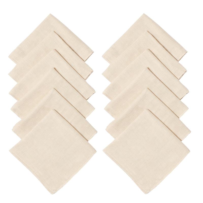 [HOOMCOOM] ガーゼハンカチ ベビー 4層 赤ちゃんガーゼ 名前を書ける 保育園用 男の子 女の子 綿100% 柔らかい 速乾 12枚セット