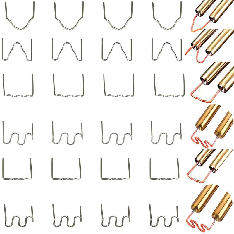 バンパー補修用プラスチック溶接機キット、ホッチキス溶接機、7種610本の溶接釘付き、110V自働バンパー..