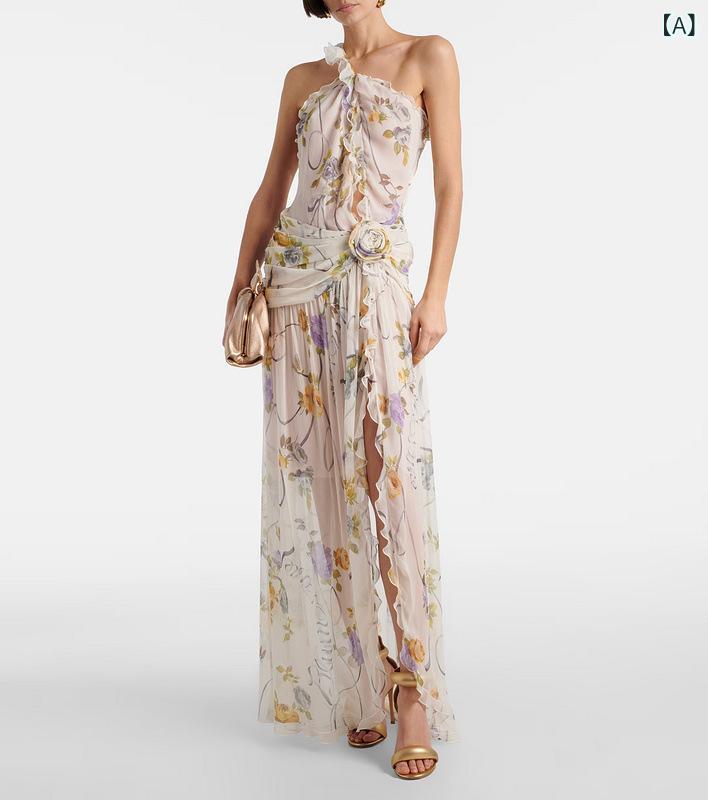 Dresses - ワンピース レディース サマーワンピース 花柄 ホルターネック バックオープン ロング丈 リゾートドレス ビーチワンピ ノースリーブ 通気性 吸湿性 おでかけ 旅行 リゾートウェア 華やか 涼しい
