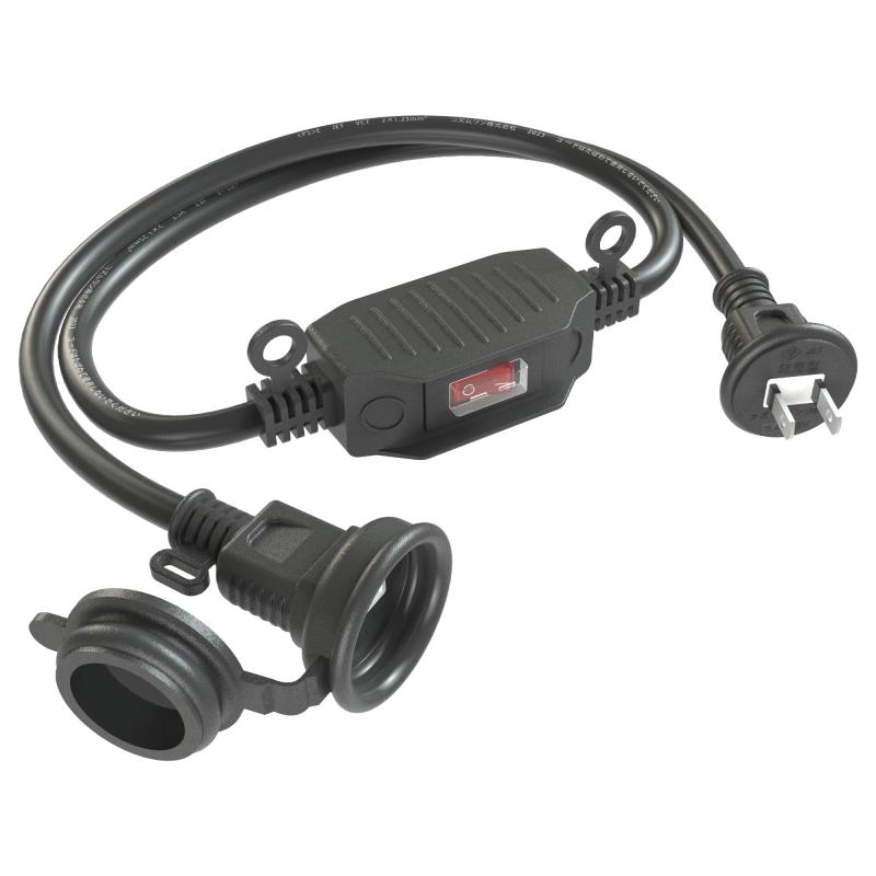 延長コード 防雨 5m 10m 20m 防滴型 防雨キャップ付 延長ケーブル 連結可 電源ケーブル 電源コード 電源 分配コード 防雨型コンセント 延長電源 電源増設 丸型プラグ PSE 2芯 二重被覆 作業用 ソ