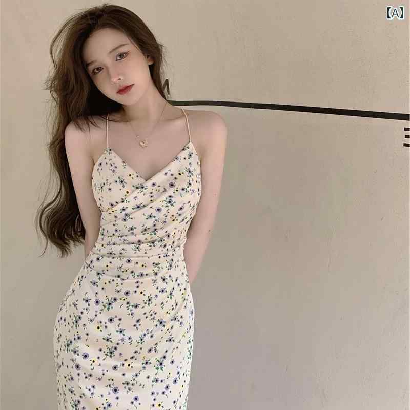 Dresses - ワンピース レディース キャミソールワンピース 花柄 ロング丈 ノースリーブ フレアシルエット Vネック リゾートワンピース お出かけ デート服 ふんわり広がるシルエットで体型カバーもしやすく動きやすい