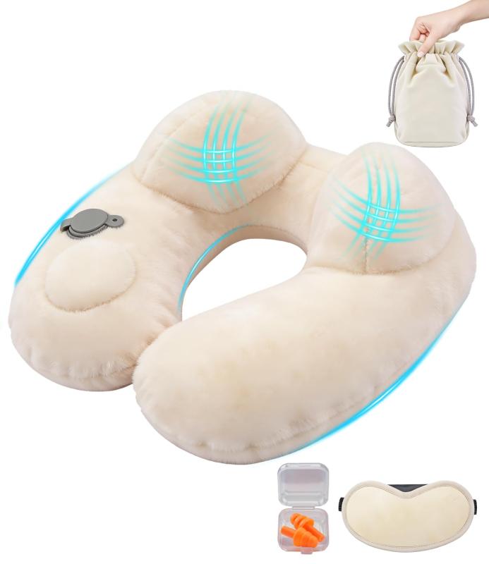 携帯枕 ネックピロー 首枕 旅行用 空気枕 飛行機 コンパクト エアーピロー 飛行機 携帯枕 旅行便利グッ..