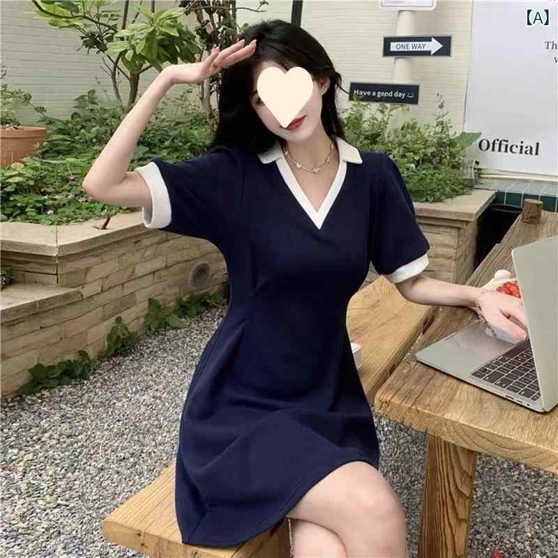 ワンピース レディース Vネック Aライン フレア ミモレ丈 コットン混 半袖 ウエストマーク 切り替え 体型カバー 着痩せ きれいめ オフィスカジュアル 通勤 お出かけ 旅行 デート 夏服 軽やか 動きやすい