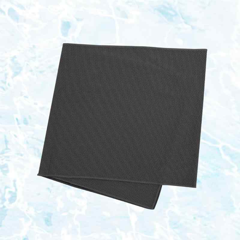 グッズマン【 冷感タオル グレー 】 ひんやり 冷感 タオル 涼しい 気化熱冷却 ウォータークーリング -6..