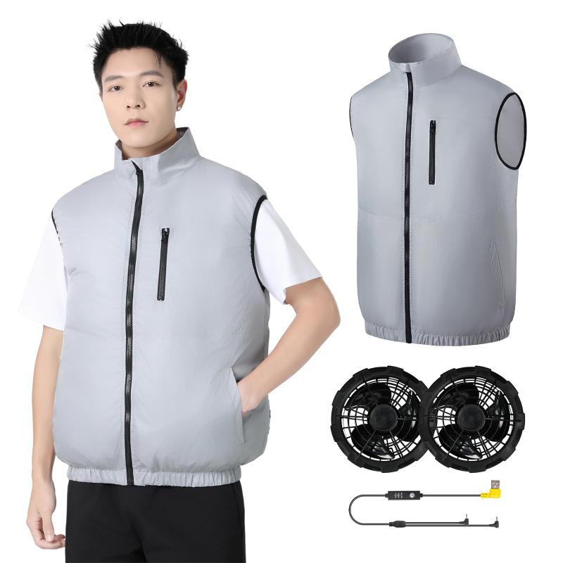 [Molifen] ファン付きベスト 空調作業服 ベスト 冷却服 大風量 3段階風量調節 5500rpm高速回転 USB給電 省エネ 静音 3D循環送風 薄い 超軽量 吸汗速乾 UVカット 熱中症対策 ファン付き作業服 作業着