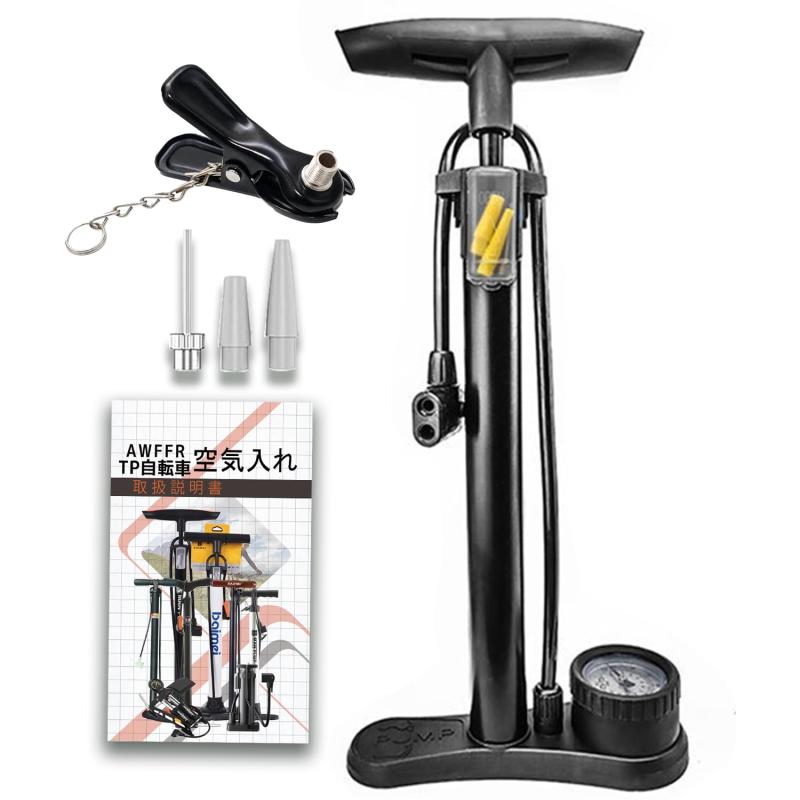 自転車 空気入れ 仏式/英式/米式バルブ対応【160PSI/11Bar】 くうきいれ 自転車 足踏み式 携帯ポンプ ロードバイク くうき空気入れ 空気入れ コンパクト 小型 軽量 非電動 フレンチバルブ 、電