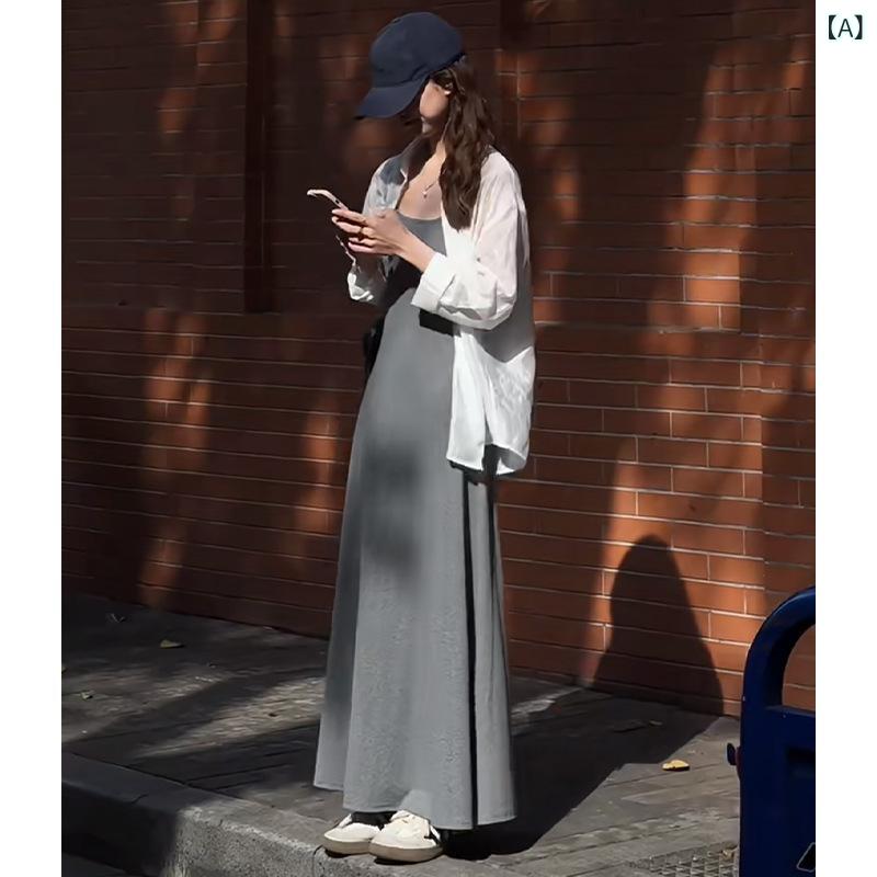 樂天商城 - ワンピース レディース キャミソールワンピース ロング丈 ノースリーブ サマーワンピ 無地 ウエストシェイプ 着痩せ効果 ミモレ丈 重ね着 レイヤード 楽ちん きれいめシルエット カジュアル
