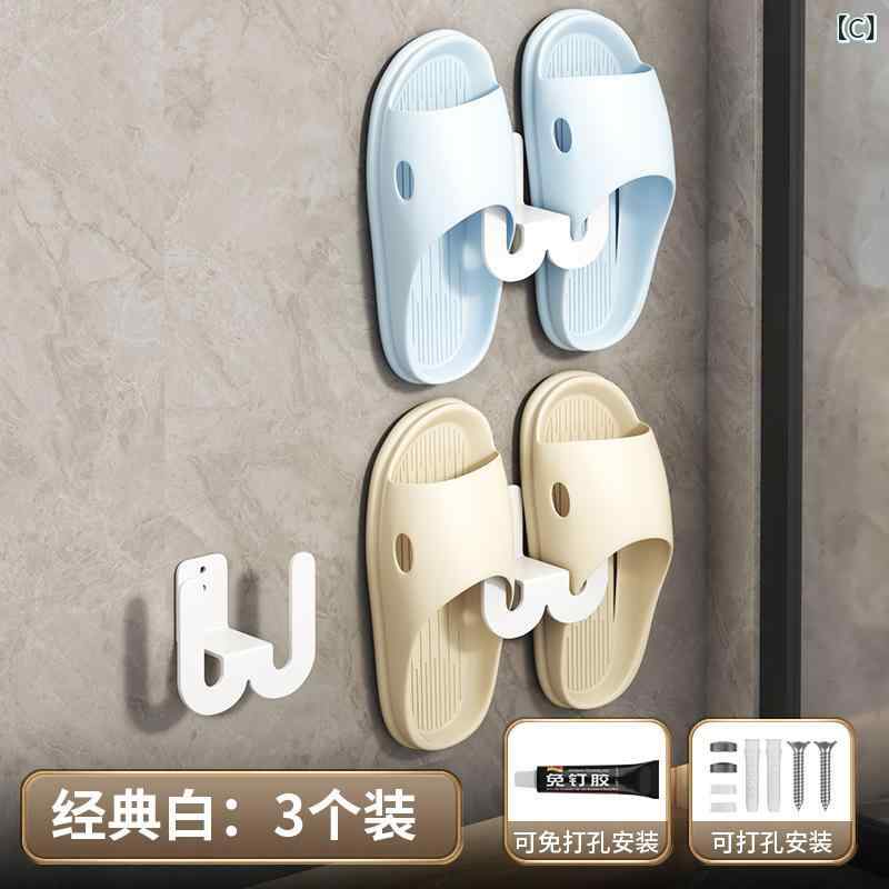 スリッパラック 浴室 収納 壁掛け 浮かせる収納 サンダル ホルダー 玄関 水切り 省...
