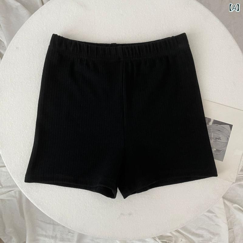 ショートパンツ レディース 針織 ストレッチ ボトムス リブニット 短め 伸縮性 通気性 薄手 ルームウェア ワンマイルウェア フィット感 動きやすい スポーツ ダンス レギンス代わり インナーパンツ