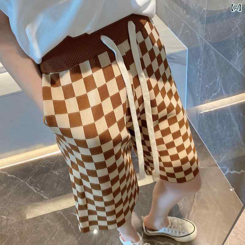 ショートパンツ レディース 5分丈 ボトムス ハーフパンツ 棋盤柄 ギンガムチェック 伸縮性 接触冷感素材 ワイドシルエット ウエストゴム 抽プレ紐付き 通気性抜群 ルームウェア 部屋着 ワンマイルウェア 動きやすい