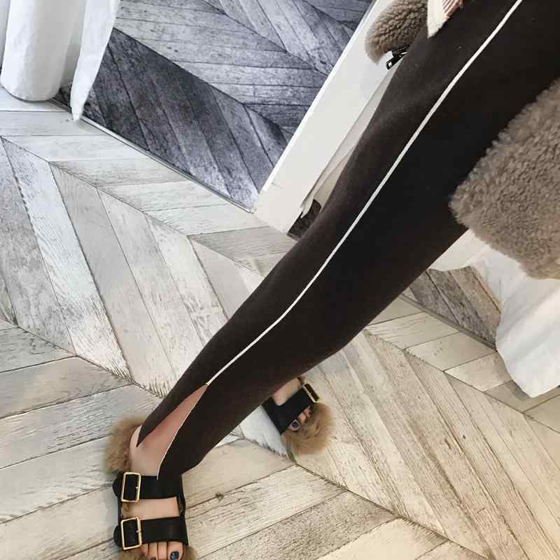 ニットパンツ レディース ワイドパンツ ニット ロング丈 ハイウエスト スリット入...