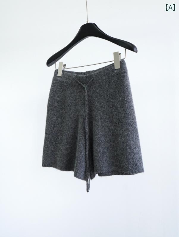 ニットセットアップ レディース セットアップ 上下セット ニットトップス ショートパンツ コットン混 ゆったり ワイドシルエット 秋冬 防寒 暖かい 動きやすい カジュアル ラフ 部屋着 ワンマイルウェア 快適 シンプル 無地
