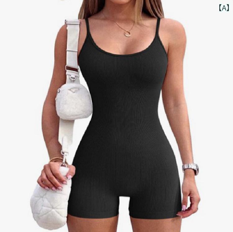 ヨガウェア レディース コンプレッションウェア オールインワン ショートパンツ リ...